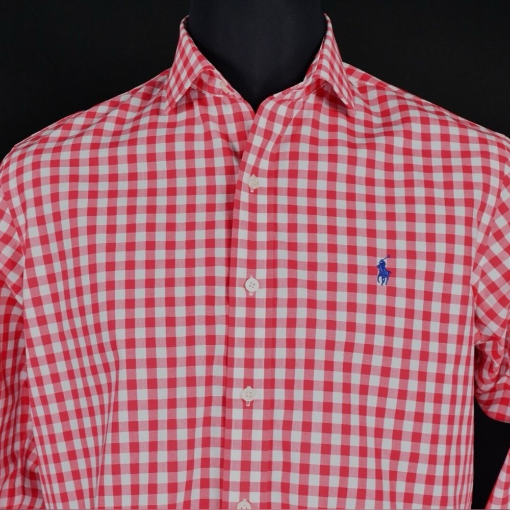 Polo Golf Ralph Lauren Gingham Red Checkered Long Sleeve Men’s XL